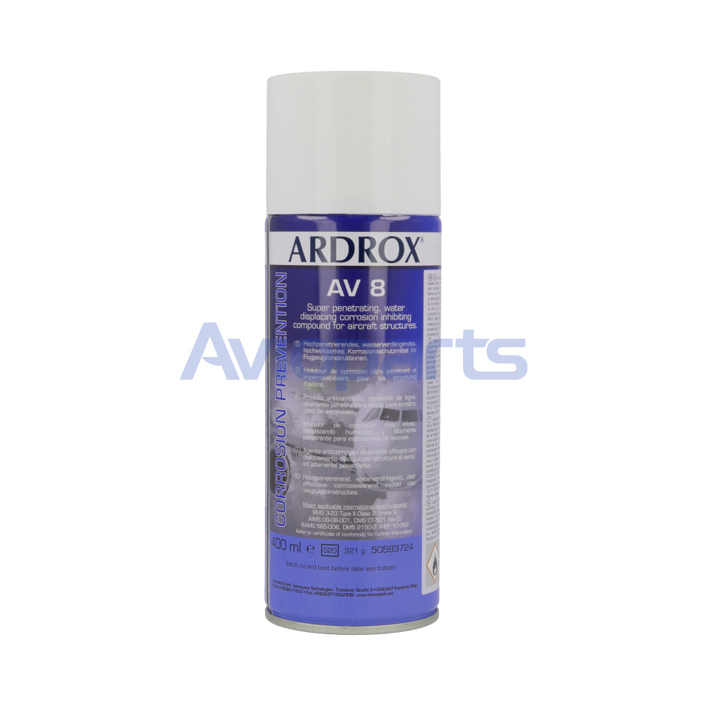 ARDROX AV 8 , CORROSION INHIBITION COMPOUND, AEROSOL 400 ML//MIL-PRF-16173E Cls 1, Gº1 & 4